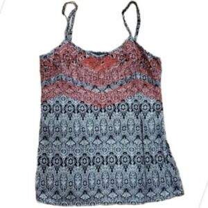 THML Womans Embroidered Tribal Rayon Tank Top‎ Size XS